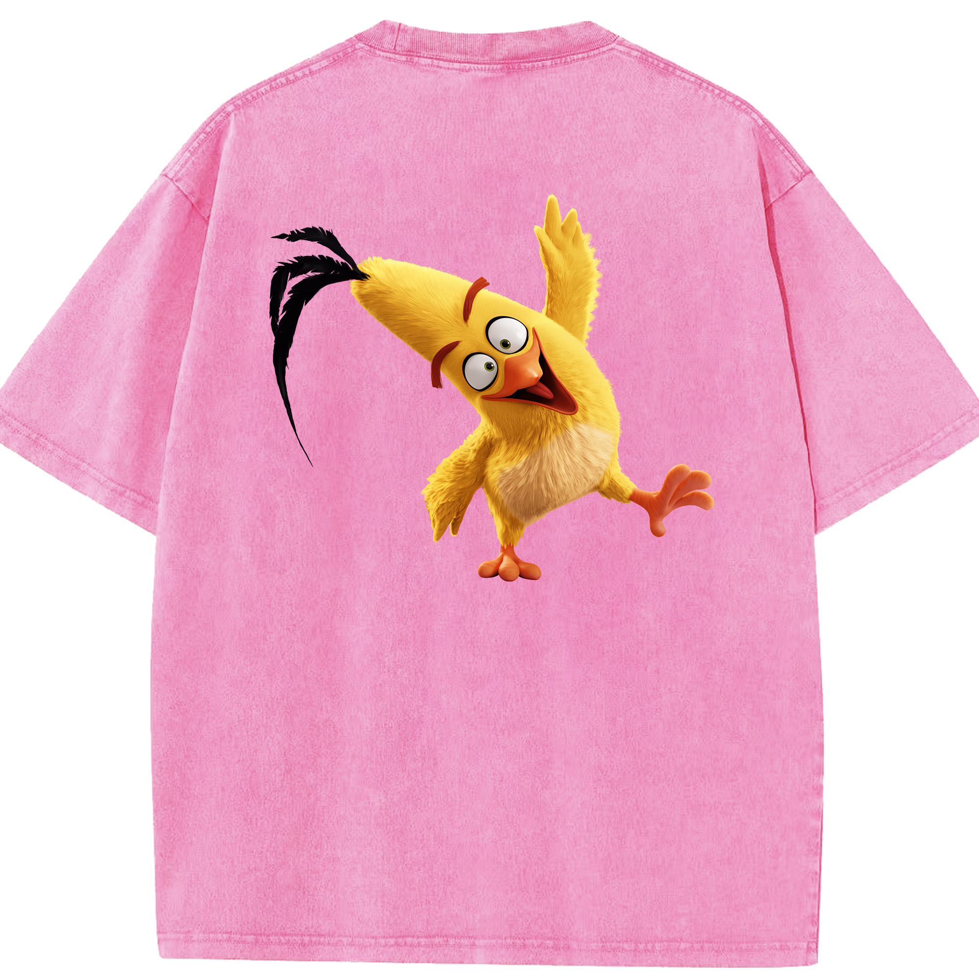 （画像用） Angry Birds アングリーバード 綿100% ヴィンテージ風 半袖Tシャツ（背面プリント）